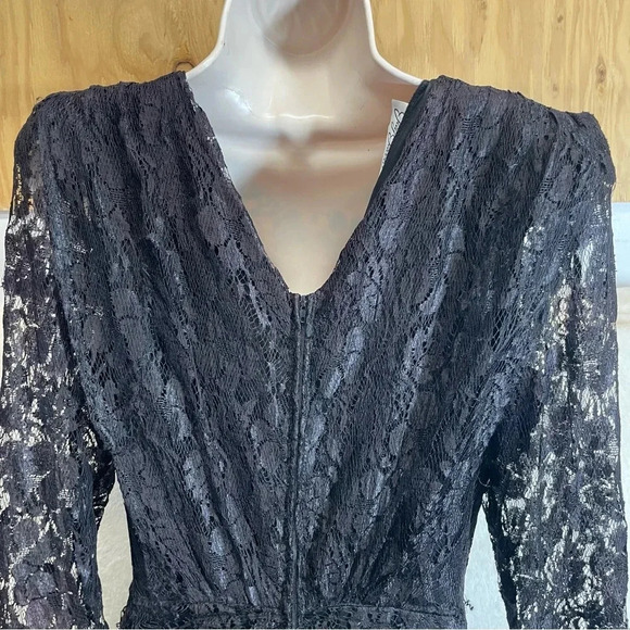 Vintage Jay Jacobs 80s gothic black lace dress whimsigoth cacoon sheath  Medium - Picture 4 of 10